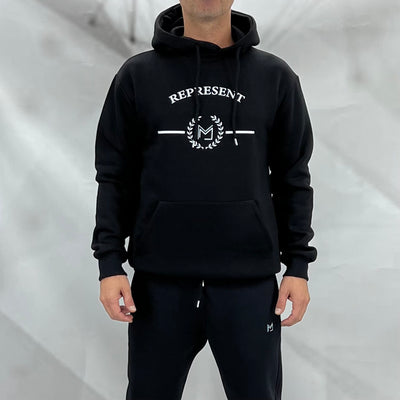 Ανδρικό Φούτερ με Κουκούλα 100% Βαμβάκι σε κυπαρισσί και μαύρο | NM17272GS