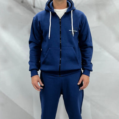 Μπλε Ζακέτα Φούτερ με Κουκούλα 100% Βαμβάκι Ελληνικής Κατασκευής με Λογότυπο | NM17288S