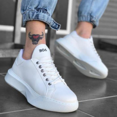 Παπούτσια άσπρα με Άνετη Γραμμή και Λευκή Σόλα | Moda Loca | BA01