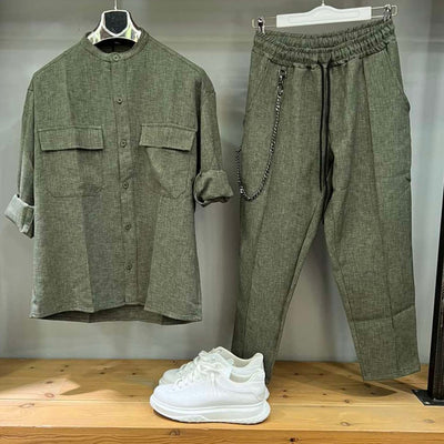Σετ Μαύρο & Λαδί | Ιταλικής Κατασκευής | Moda Loca  | A128