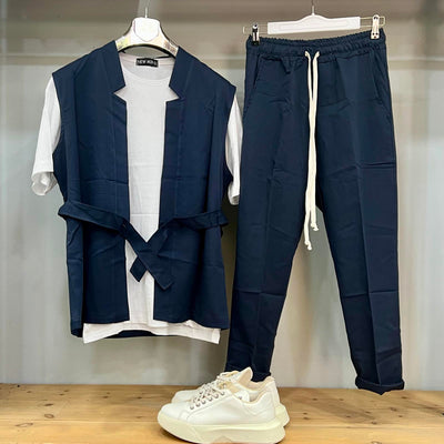 Σετ 3 Τεμαχίων με Κιμονό, Oversize Μπλούζα & Παντελόνι