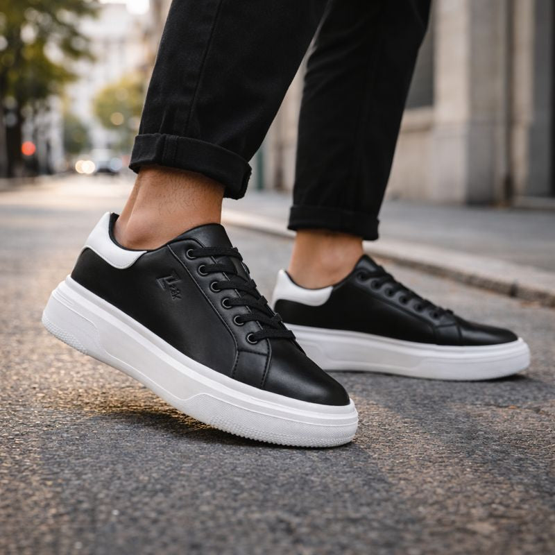 Ανδρικά Παπούτσια Sneakers Δίχρωμα Λευκό-Μαύρο