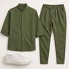 Ανδρικό Σετ Μαο Πουκάμισο & Jogger Παντελόνι Loose Fit