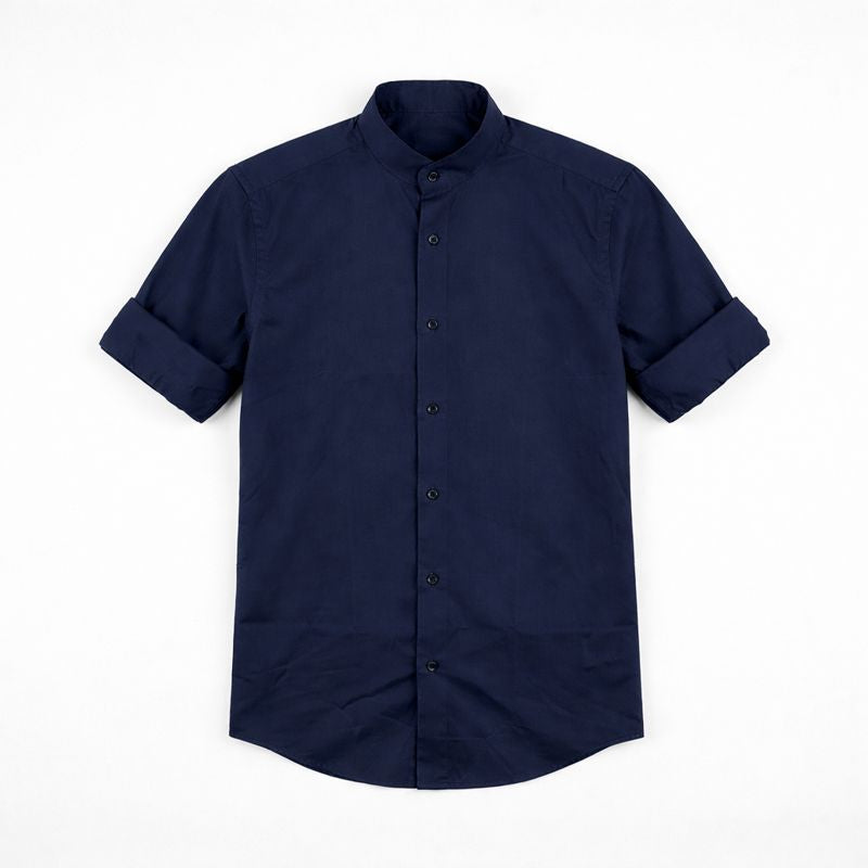 Ανδρικό Πουκάμισο μακρυμάνικο με Mao Γιακά – Slim Fit