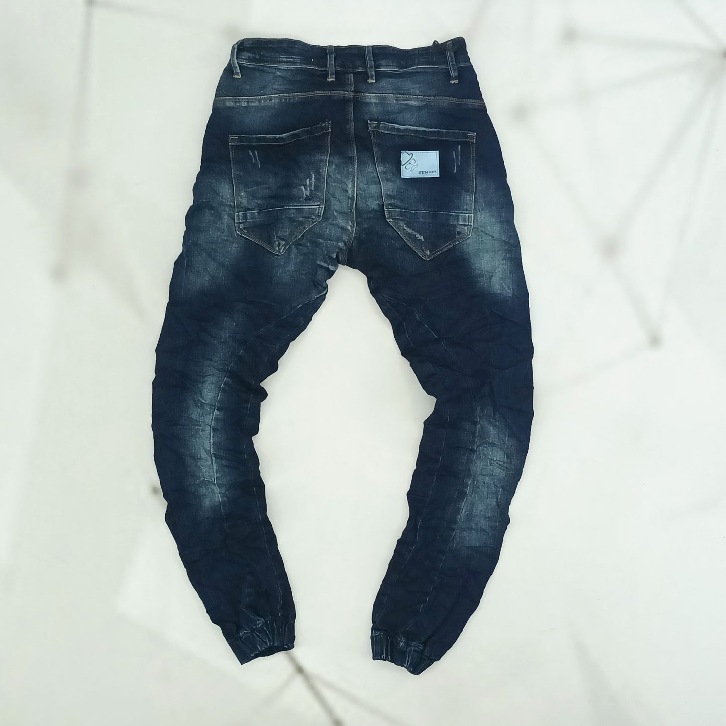 Jeans Παντελόνι με Σχισίματα και Λάστιχο στο Τελείωμα | Senior | S496