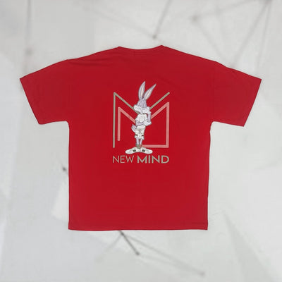 Κοντομάνικο Oversize T-Shirt Κόκκινο με Σχέδιο Bugs Bunny 100% Βαμβάκι Ελληνικής Προέλευσης | NEW MIND Collection