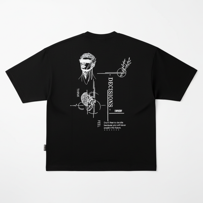 RECKLESS Oversized T-shirt "DECISIONS" Μαύρο ή Λευκό