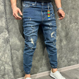 Jeans με φθορές - Ελαστικό Παντελόνι, Μπλε | OSCAR | OS6202