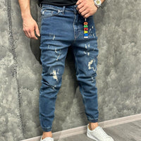 Jeans με φθορές - Ελαστικό Παντελόνι, Μπλε | OSCAR | OS6202