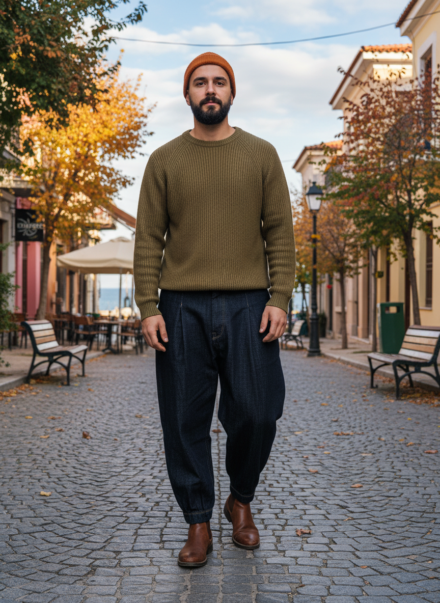 Ανδρικό Τζιν Oversize 100% Βαμβάκι Ιταλικής Κατασκευής