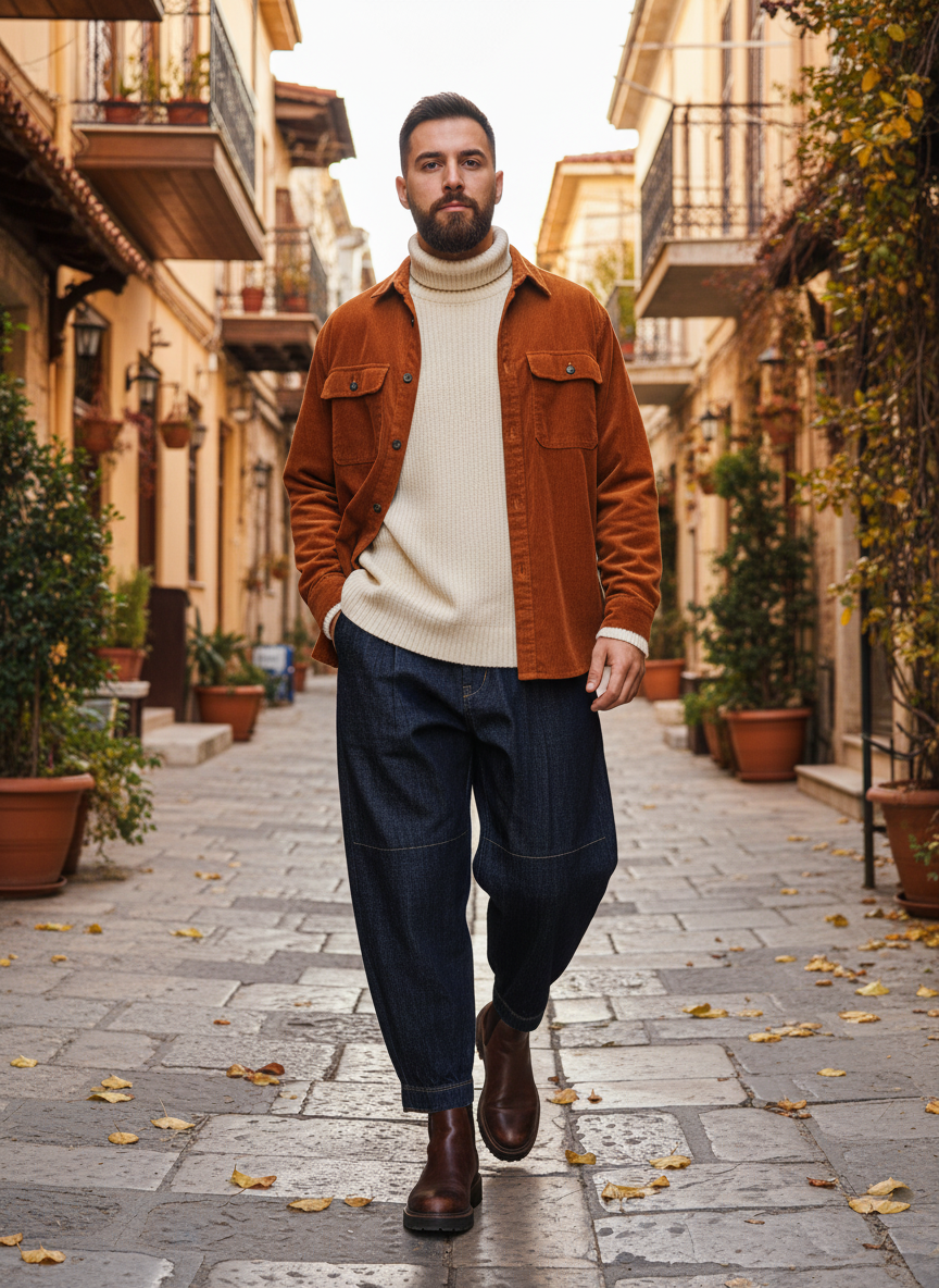 Ανδρικό Τζιν Oversize 100% Βαμβάκι Ιταλικής Κατασκευής