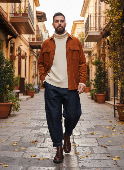 Ανδρικό Τζιν Oversize 100% Βαμβάκι Ιταλικής Κατασκευής