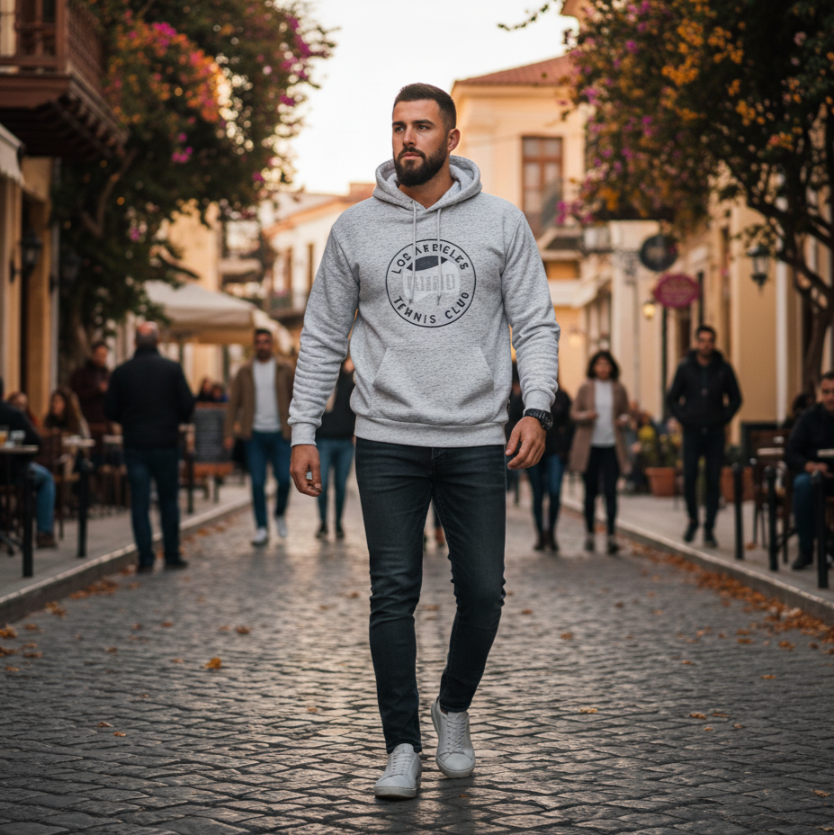 Φούτερ Hoodie Los Angeles Tennis Club Ανοιχτό Γκρι