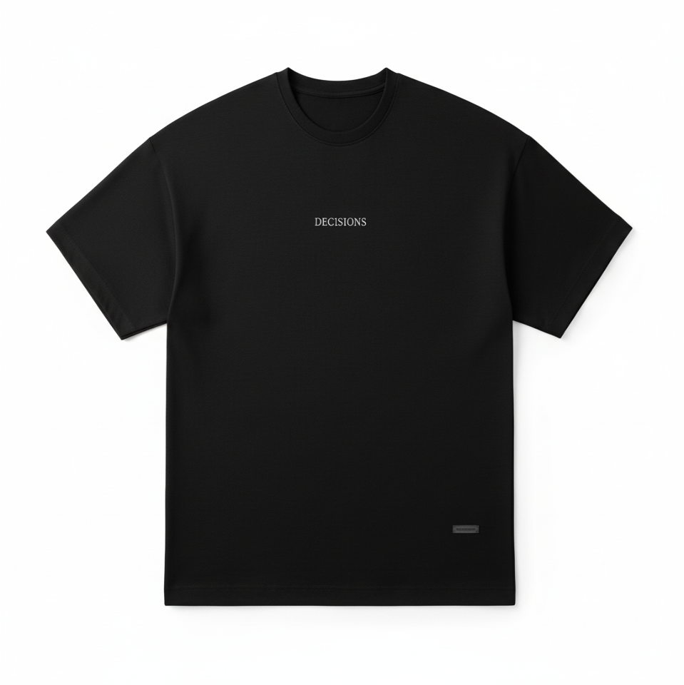 RECKLESS Oversized T-shirt "DECISIONS" Μαύρο ή Λευκό