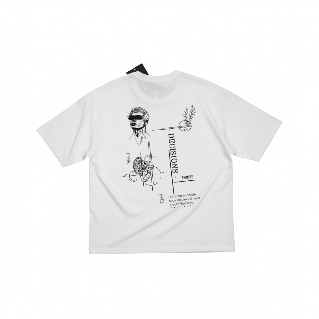 RECKLESS Oversized T-shirt "DECISIONS" Μαύρο ή Λευκό