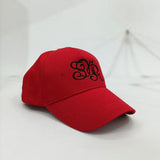 Κόκκινο Καπέλο Jockey με Κεντημένο Μονογράμματο Σχέδιο - Κυρτή Οστά για Κομψό Στυλ | S01R