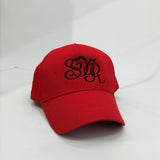 Κόκκινο Καπέλο Jockey με Κεντημένο Μονογράμματο Σχέδιο - Κυρτή Οστά για Κομψό Στυλ | S01R