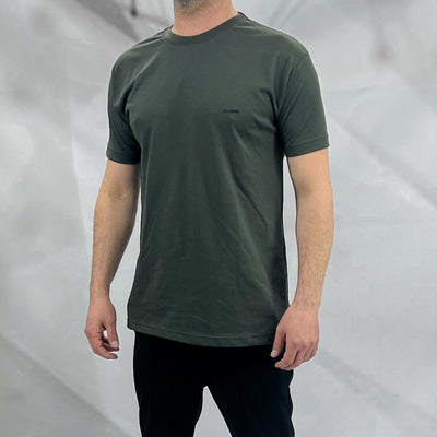 Ανδρικό Κοντομάνικο T-Shirt "Get The Hell Out" με Φωσφοριζέ Λεπτομέρειες σε Σκούρο Πράσινο | CL20L